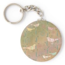Spring Love Birds Design Keychain