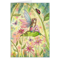 Spring Magic Cute Fairy and Ladybug Fantasy Art cards