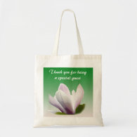 spring magnolia flower thank you canvas bag