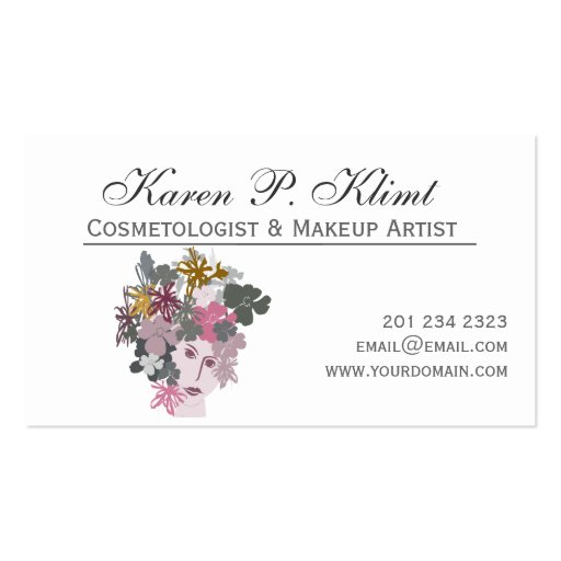 Spring Maid Flower Head Piece Carnival Fairy Business Card Templates (front side)