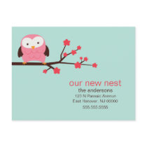 Spring Owl New Address Announcements Postcard