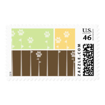 Spring Paw Flowers Postage Stamps