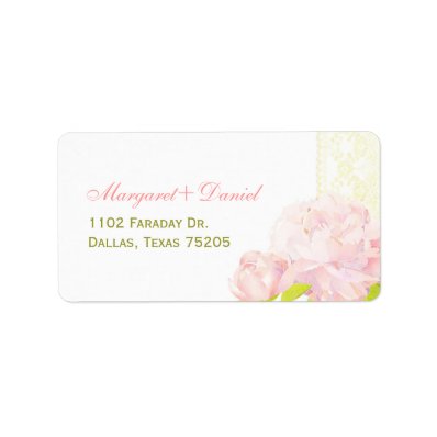 Spring Peony Boho Wedding Label