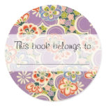 Spring Petals Bookplate Round Sticker