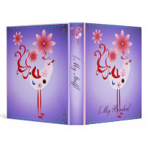 Spring Pink Bird Of Happiness Binders