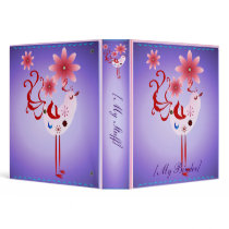 Spring Pink Bird Of Happiness Binders