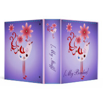 Spring Pink Bird Of Happiness Binders