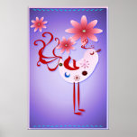 Spring Pink Bird Of Happiness Posters