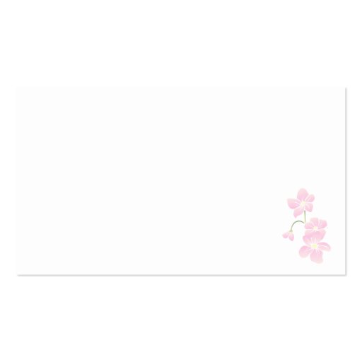 Spring Pink Flowers Business Cards (back side)