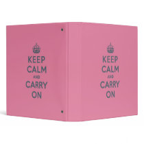 Spring Pink Keep Calm and Carry On Slate on Vinyl Binders