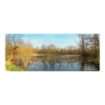 Spring Pond Panoramic Poster posters by MichelleLThompson Spring Pond Panoramic Poster posters
