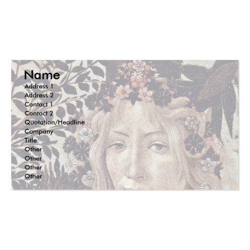Spring (Primavera)  By Botticelli Sandro Business Cards (front side)
