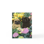 Spring Pugs Greeting Cards