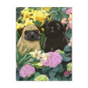 Spring Pugs Postcards by designsbydandy Spring Pugs Postcards