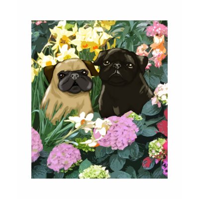 Spring Pugs Tees Tee Shirts by designsbydandy