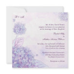 Spring Purple Hydrangea Monogram Floral Wedding Custom Invites