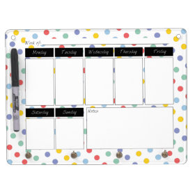 Spring Rainbow Polka Dot Calendar Dry Erase Board