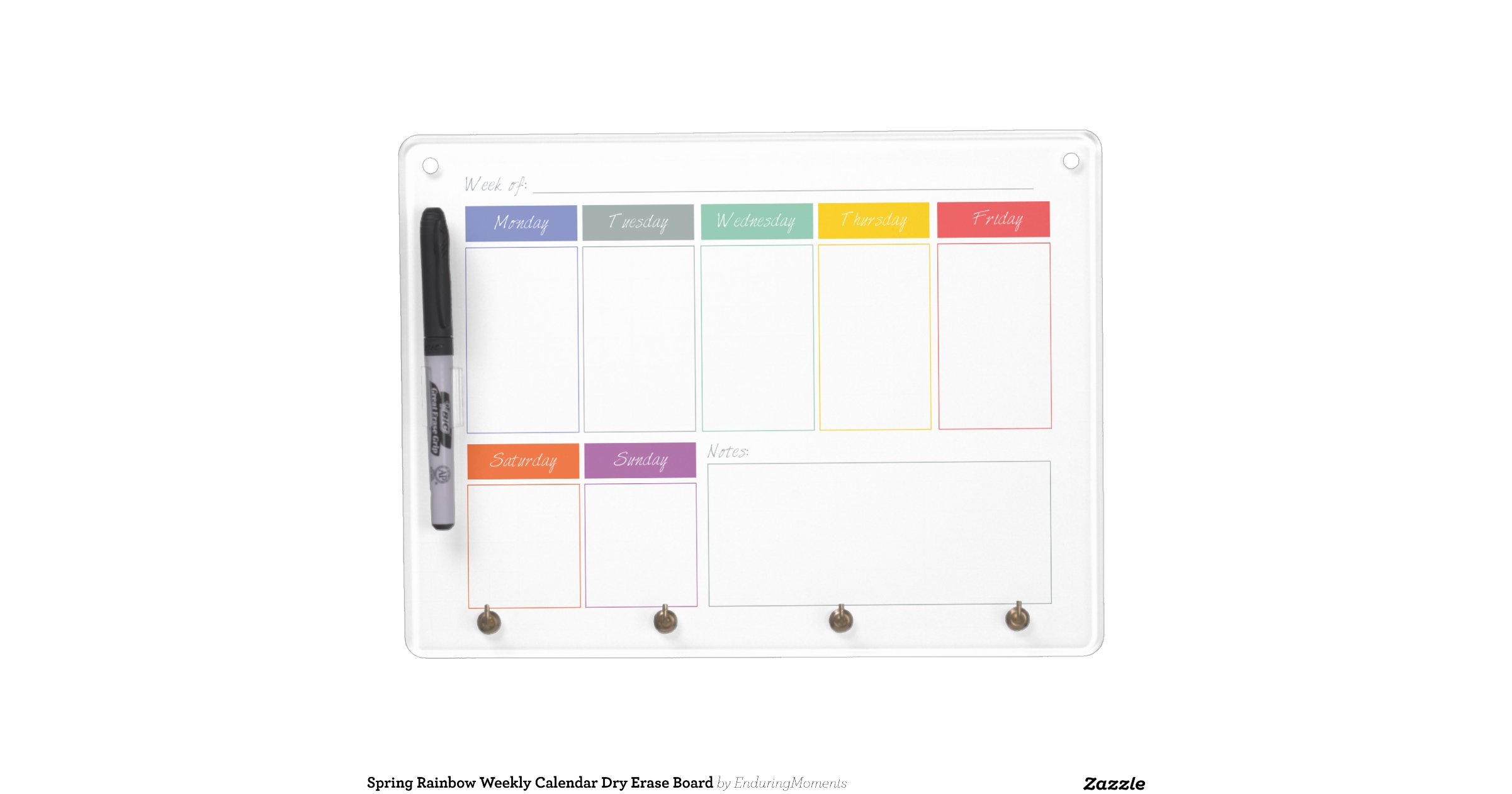 Weekly Calendar Board : Spring rainbow weekly calendar dry erase board Weekly Calendar Board : Spring rainbow weekly calendar dry erase board