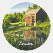 Spring Reflections in the Adirondacks, N.Y. Round Stickers