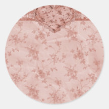 spring romance pink floral and lace heart sticker