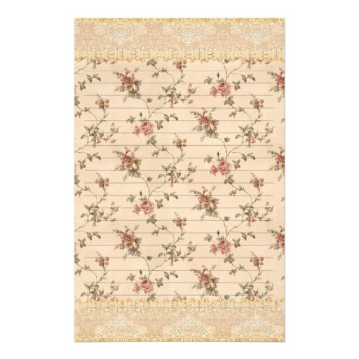 spring romance victorian rose pattern stationery design