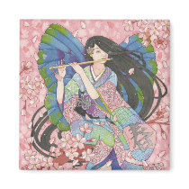 Spring Sakura Fairy square magnet magnets