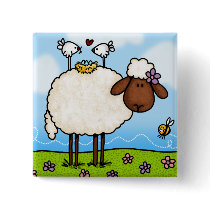 spring sheep button by cfkaatje spring sheep button
