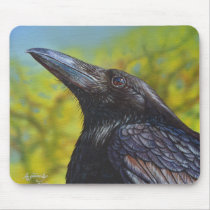 Spring Sky Crow Raven Mouse Pad