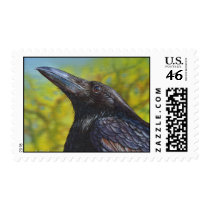 Spring Sky Crow Raven Postage Stamp