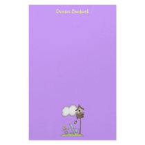 Spring Stuff · Birdhouse & Bird Stationery Paper