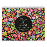 Spring Summer Flowers Wedding Photo Guest Book Calendar