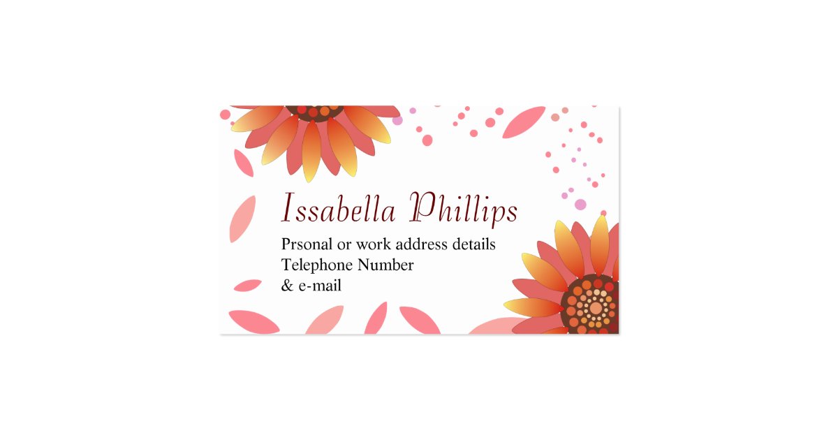 Spring Sunflower business card template Zazzle