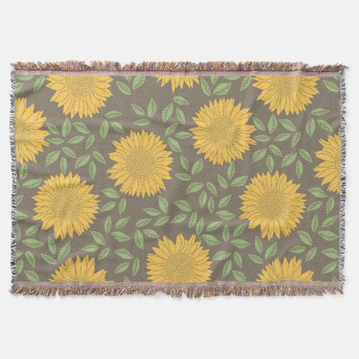 spring sunflower pattern throw zazzle spring sunflower pattern throw zazzle