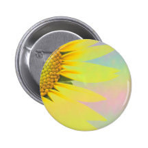Spring sunflowers pinback buttons