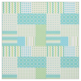 Spring Sunshine Faux Patchwork Patterns Fabric