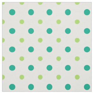 Spring Sunshine Green and White Polka Dots Fabric