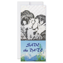 Spring Tetons WEDDING Save The Date Personalized Rack Card