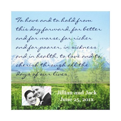 Spring Tetons WEDDING Vows Display Canvas Prints