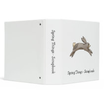 Spring Things · Grey Bunny 3 Ring Binders