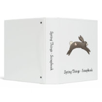 Spring Things · Grey Bunny with Heart Vinyl Binders