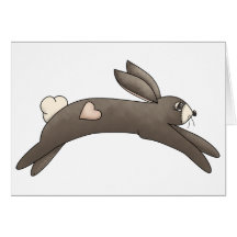 Spring Things · Grey Bunny with Heart Greeting Card