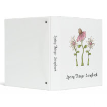 Spring Things · Pink Flowers Vinyl Binder