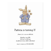Spring Time · Easter Bunny with Flowers Post Cards