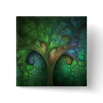 Spring Tree Square Button by Claire_Jones Spring Tree Square Button