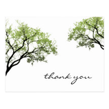 Spring Trees Silhouette Postcard
