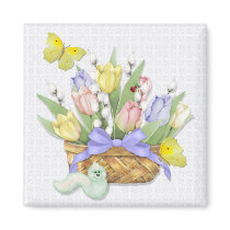 Spring Tulip Basket magnets by Spice Spring Tulip Basket magnets