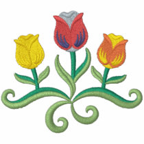 Spring Tulip Trio embroidered shirts by Embroidery4U Spring Tulip Trio embroidered shirts