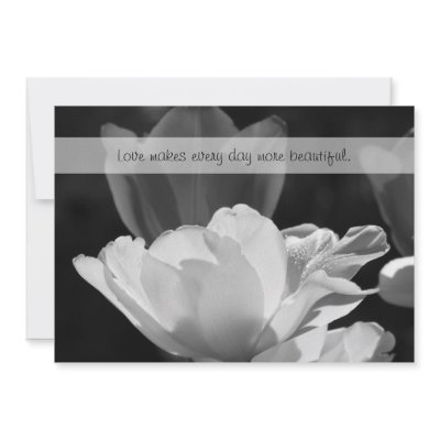 Embossed tulip wedding invitations
