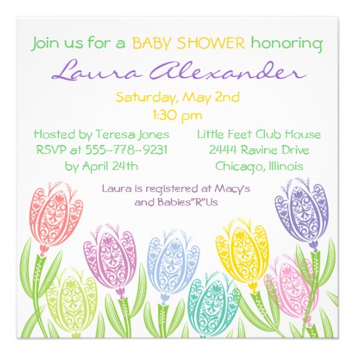 Spring Tulips - Baby Shower Invitation