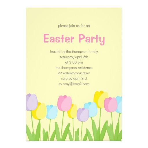 Spring Tulips Easter Party Invitation